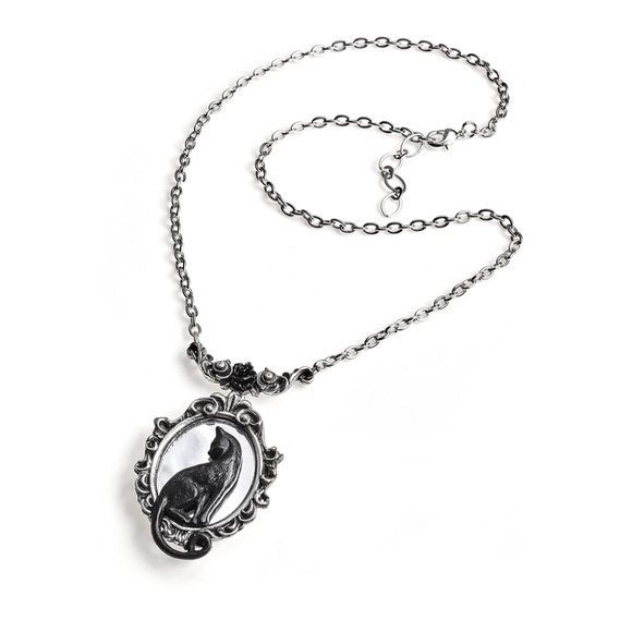 Alchemy Gothic Feline Felicity Black Cat Framed Mirror Pendant NEW - Picture 4 of 5